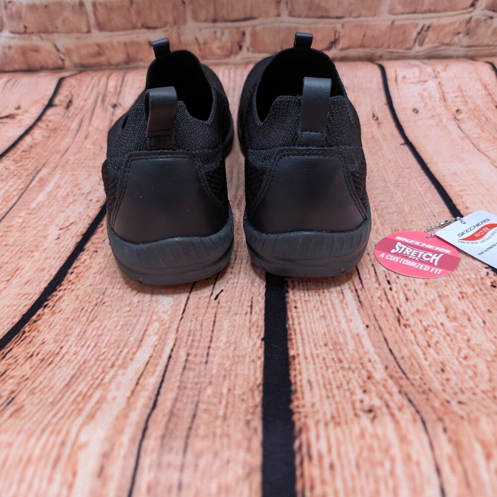 Skechers Arch Fit Flex Black Knit Slip-On Sneakers Size 10 Like NEW - Picture 8 of 16